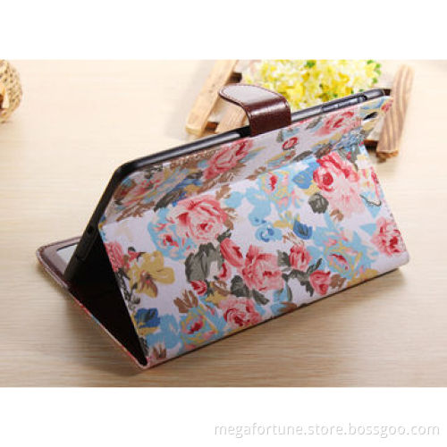 Flower pattern leather case for iPad mini 2, manufacturer, OEM/ODM are welcome